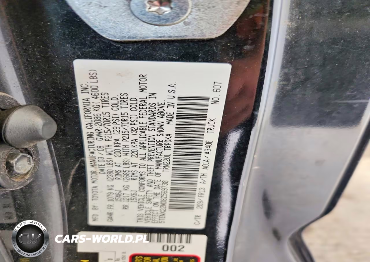 2008 Toyota Tacoma Base VIN:5TENX22N08Z569738 - 12