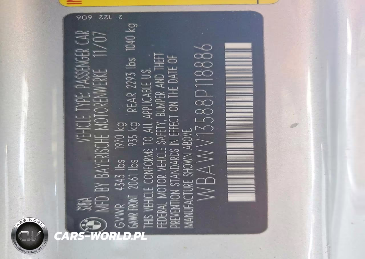 2008 BMW 328 I Sulev VIN:WBAWV13588P118886 - 12