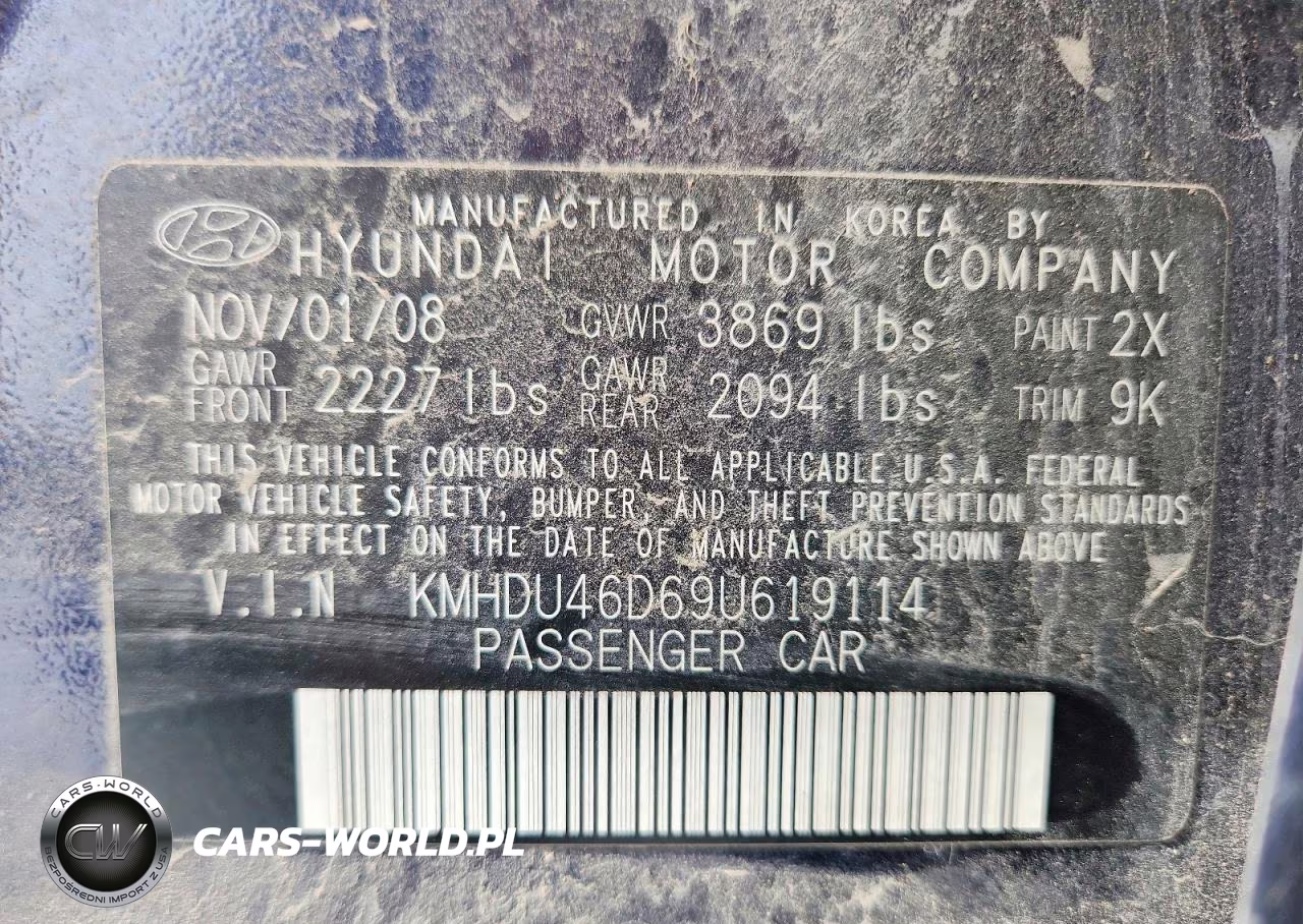 2009 Hyundai Elantra Gls VIN:KMHDU46D69U619114 - 13