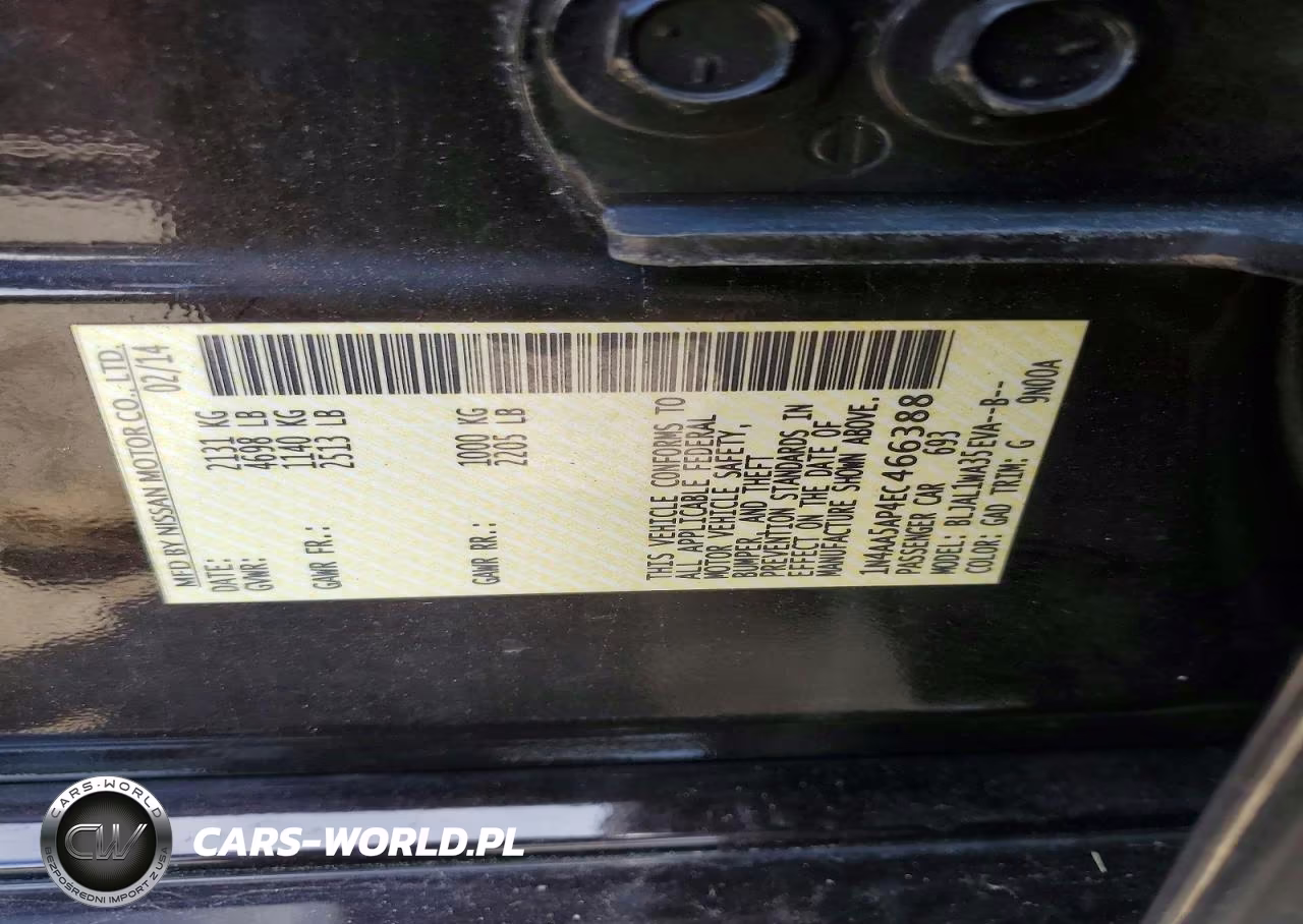 2014 Nissan Maxima 3.5 Sv VIN:1N4AA5AP4EC466388 - 12