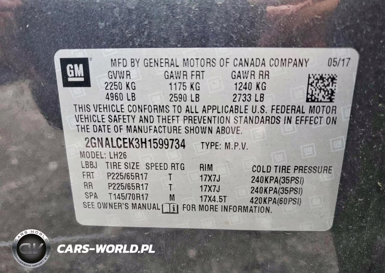 2017 Chevrolet Equinox Lt VIN:2GNALCEK3H1599734 - 12
