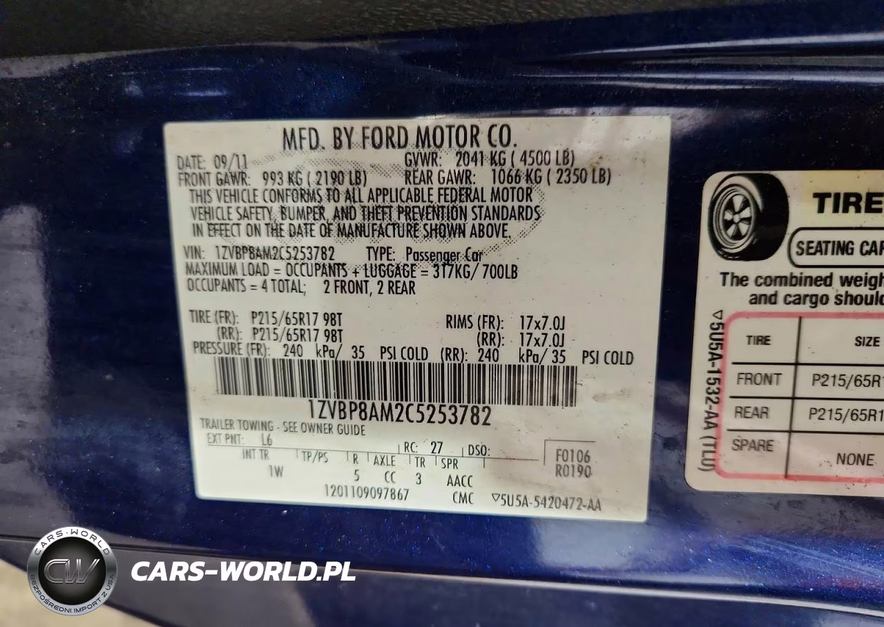 2012 Ford Mustang VIN:1ZVBP8AM2C5253782 - 12