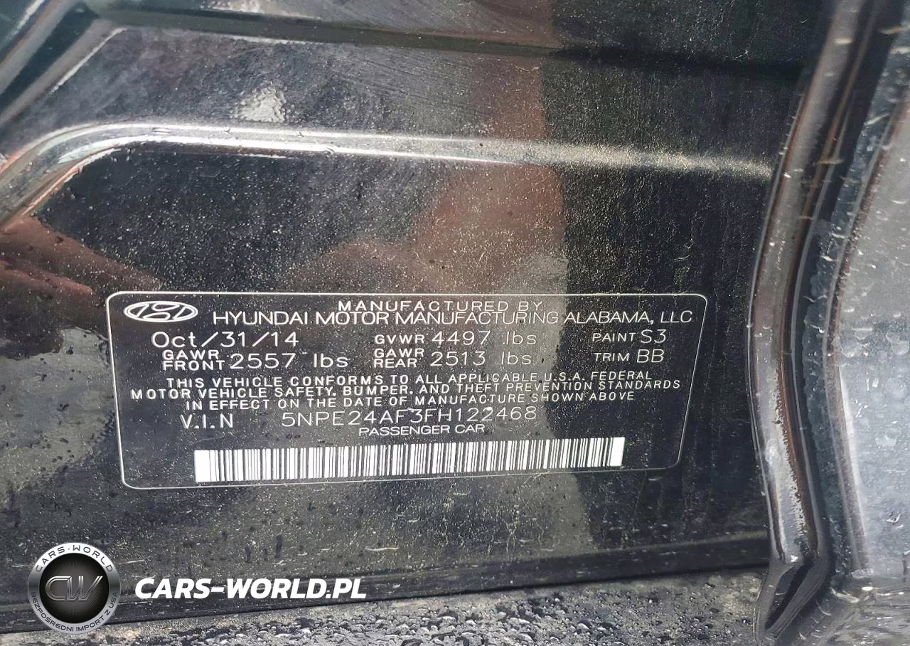 2015 Hyundai Sonata Se VIN:5NPE24AF3FH122468 - 12