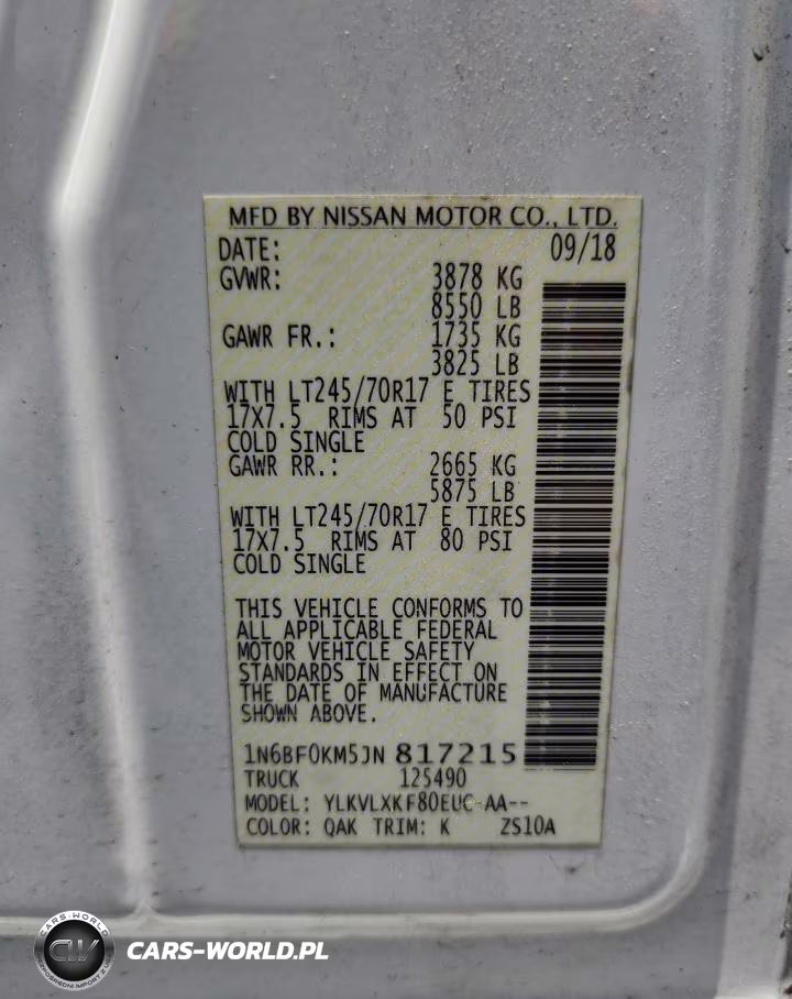 2018 Nissan Nv 1500 Sv VIN:1N6BF0KM5JN817215 - 13