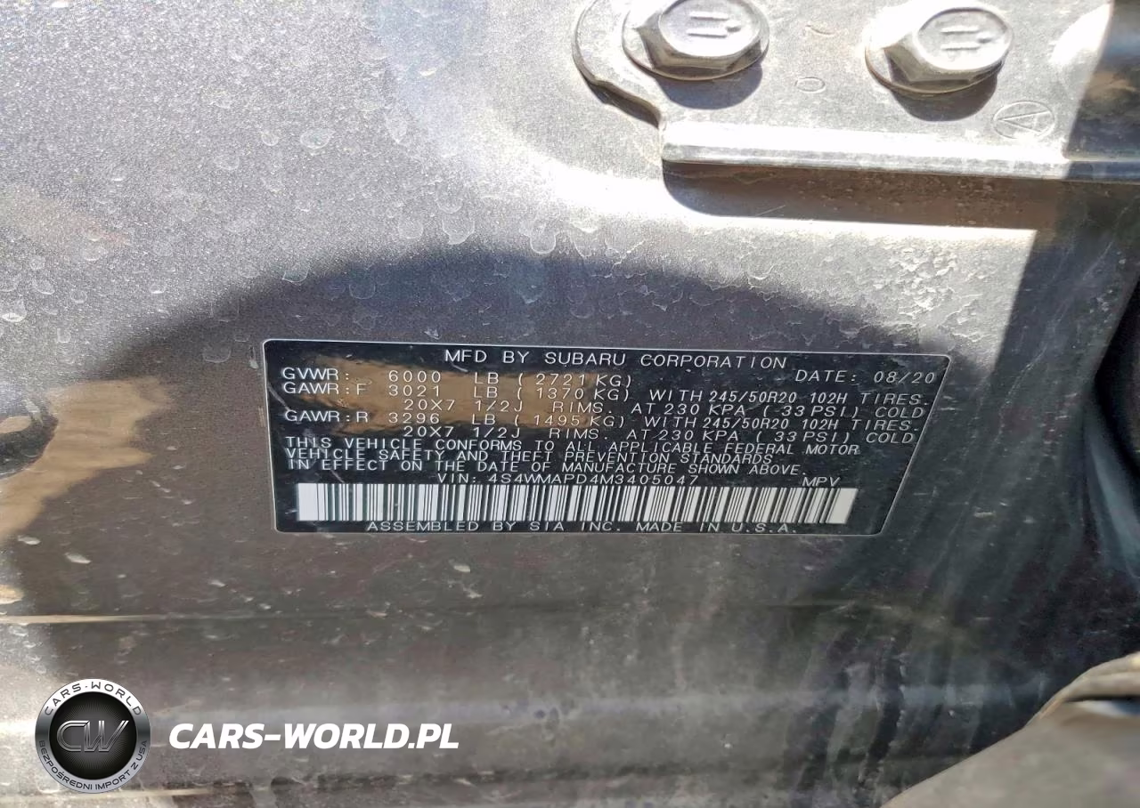 2021 Subaru Ascent Limited VIN:4S4WMAPD4M3405047 - 13