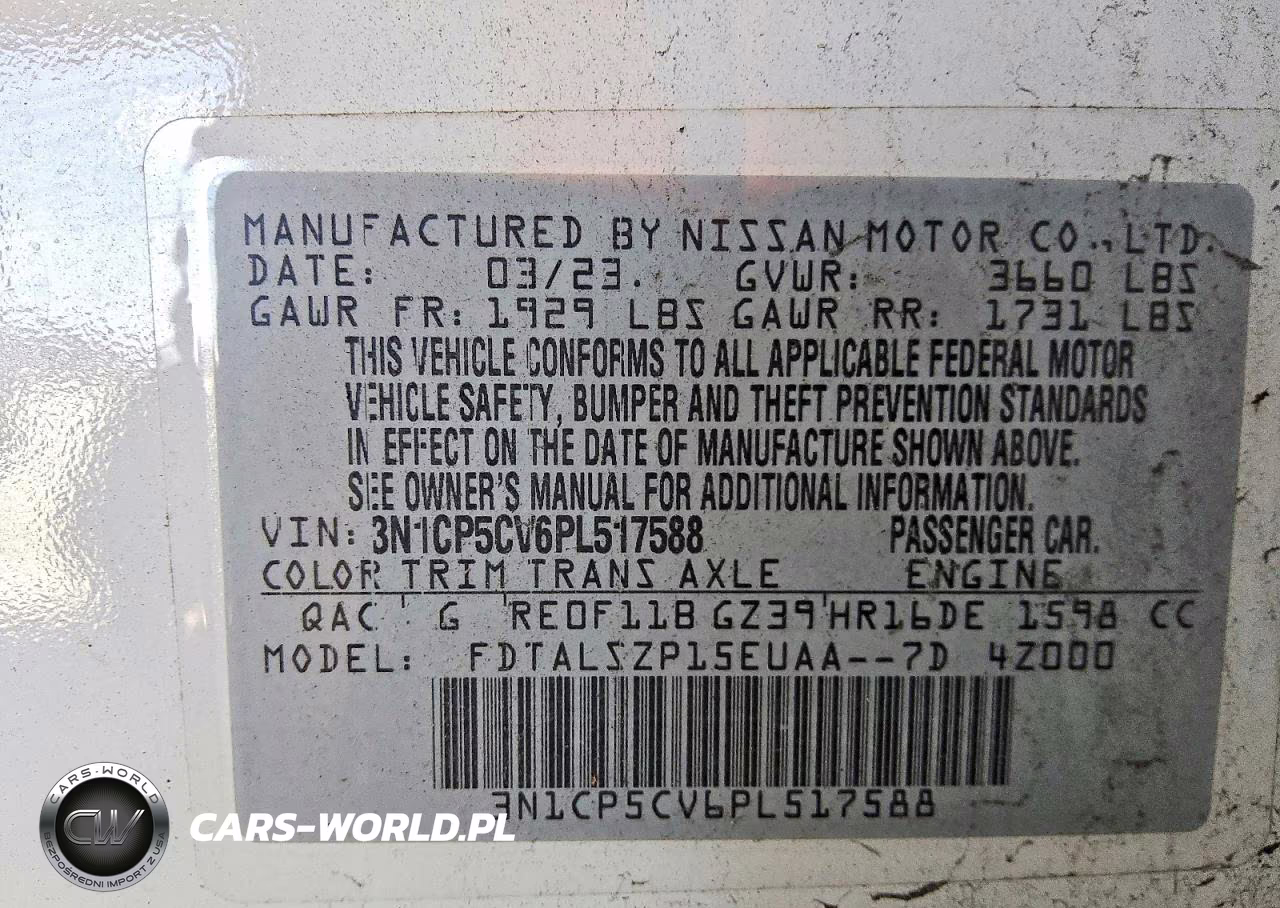 2023 Nissan Kicks Sv VIN:3N1CP5CV6PL517588 - 13