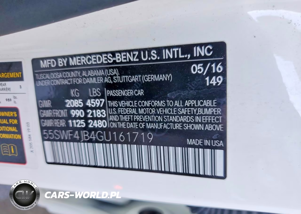 2016 Mercedes-Benz C 300 VIN:55SWF4JB4GU161719 - 12