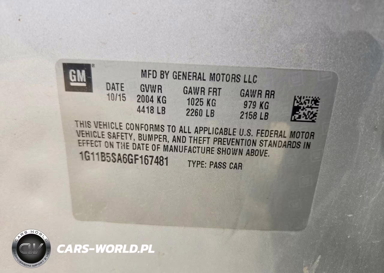 2016 Chevrolet Malibu VIN:1G11B5SA6GF167481 - 12