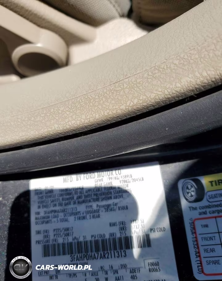 2010 Ford Fusion Se VIN:3FAHP0HA7AR211313 - 12