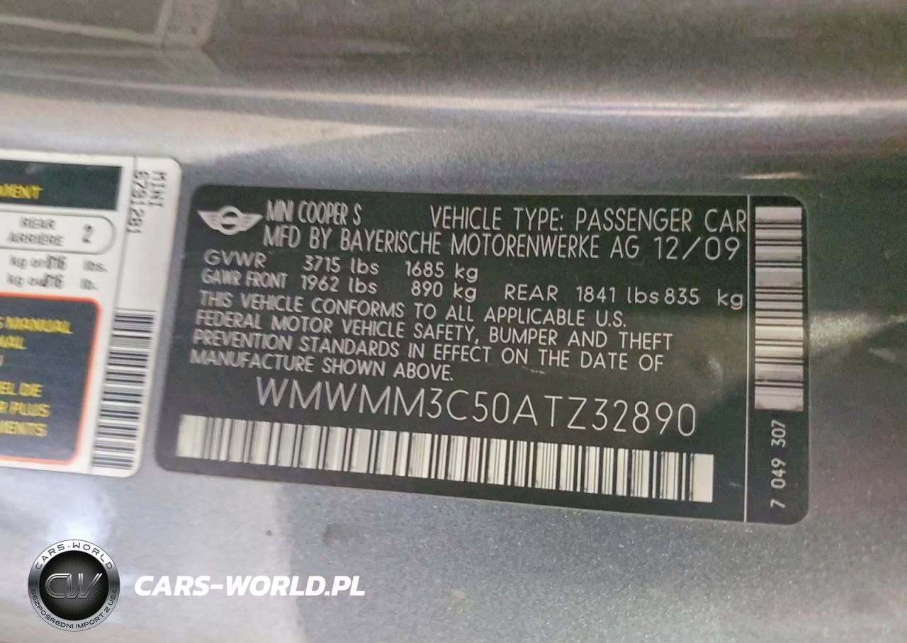 2010 Mini Cooper S Clubman VIN:WMWMM3C50ATZ32890 - 12