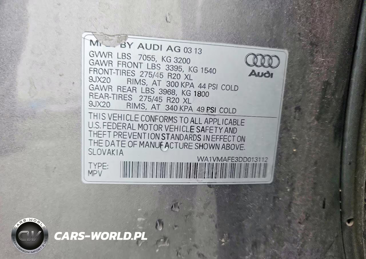 2013 Audi Q7 Prestige VIN:WA1VMAFE3DD013112 - 13