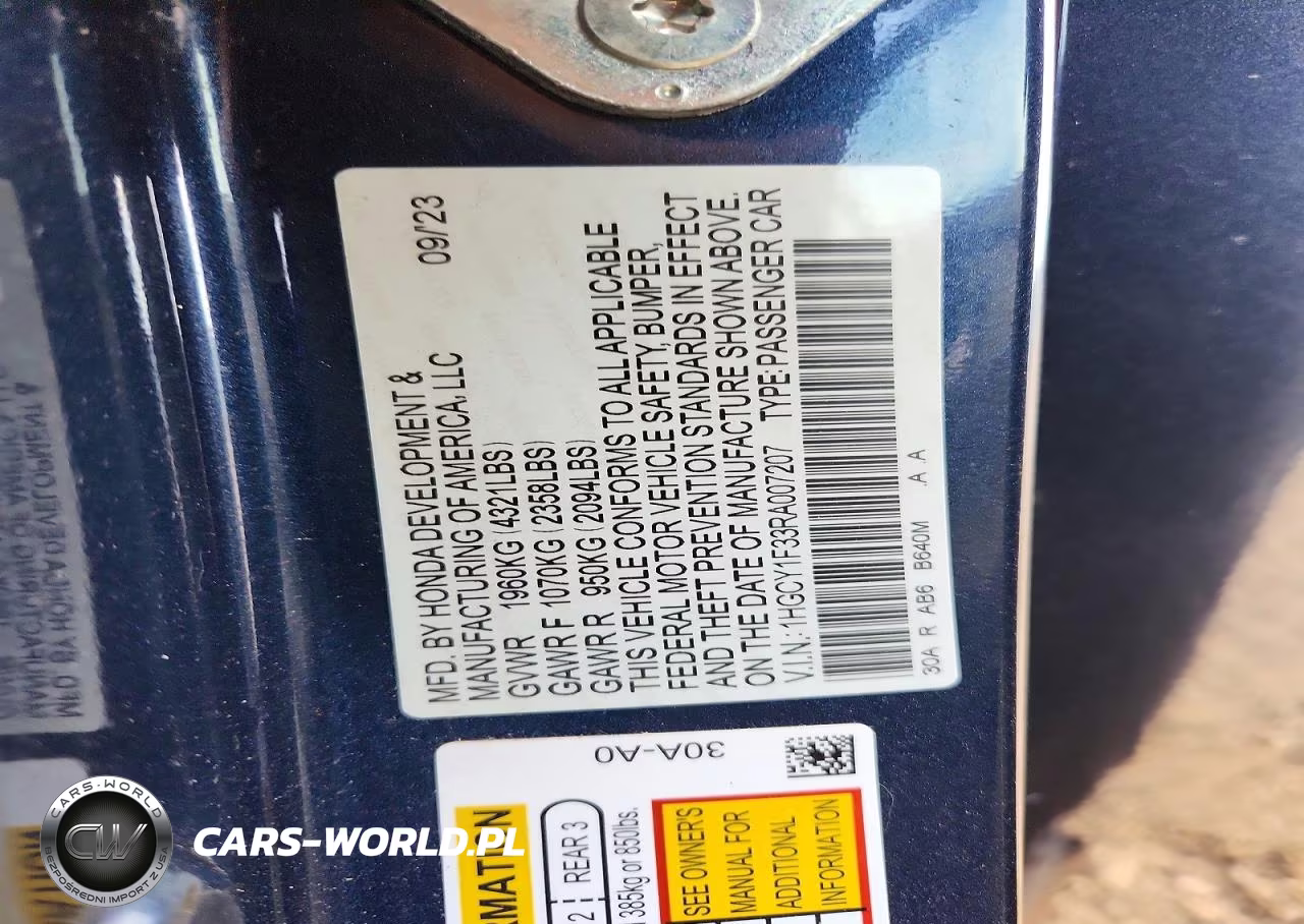 2024 Honda Accord Ex VIN:1HGCY1F33RA007207 - 12