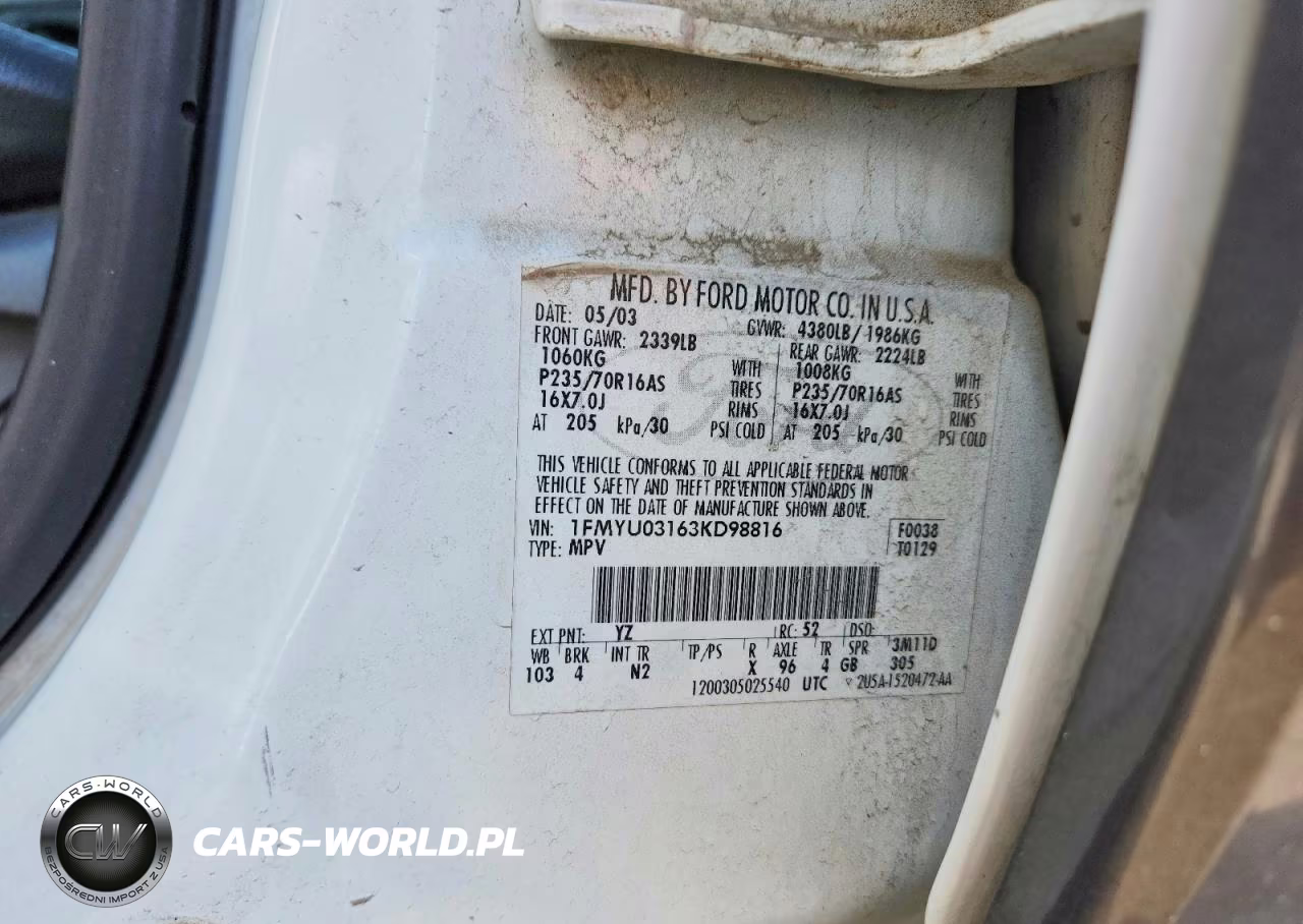 2003 Ford Escape Xlt VIN:1FMYU03163KD98816 - 12