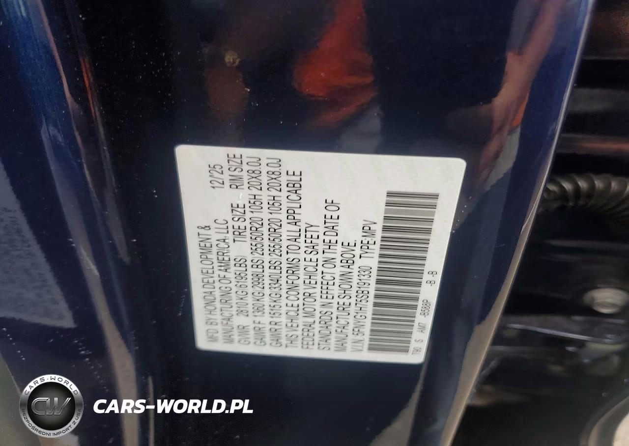 2025 Honda Pilot Touring VIN:5FNYG1H75SB191330 - 13
