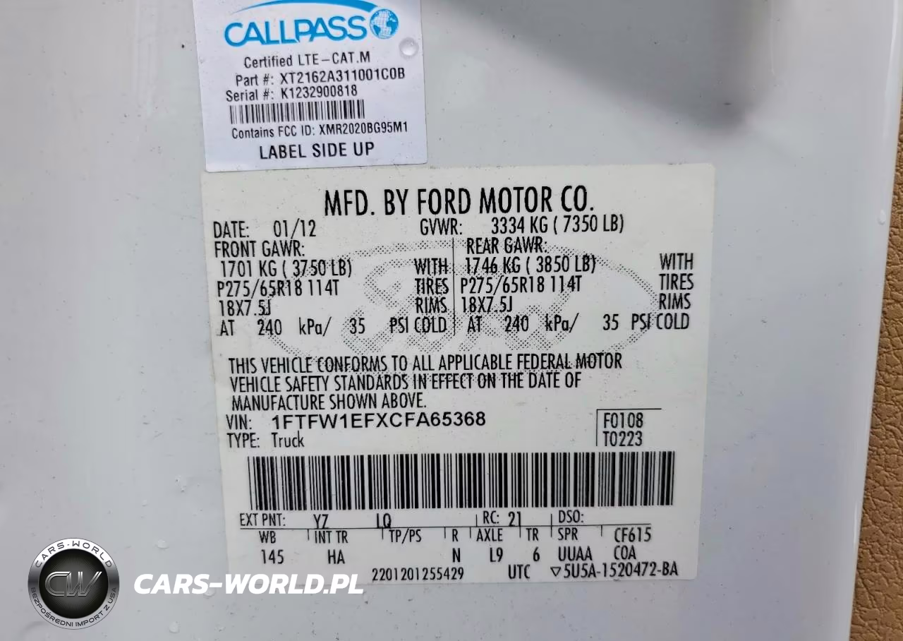 2012 Ford F150 Supercrew VIN:1FTFW1EFXCFA65368 - 12