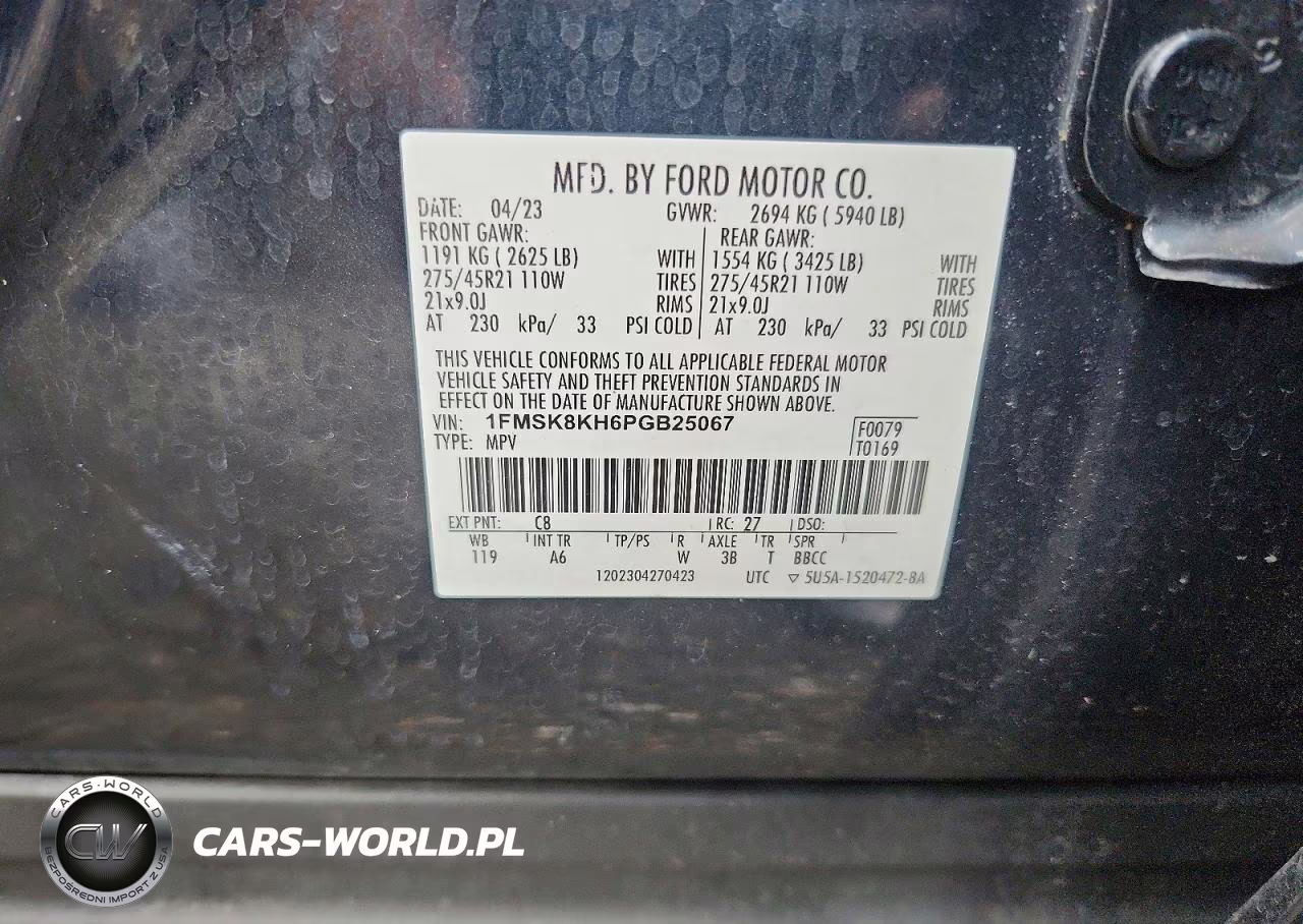 2023 Ford Explorer St-Line VIN:1FMSK8KH6PGB25067 - 13