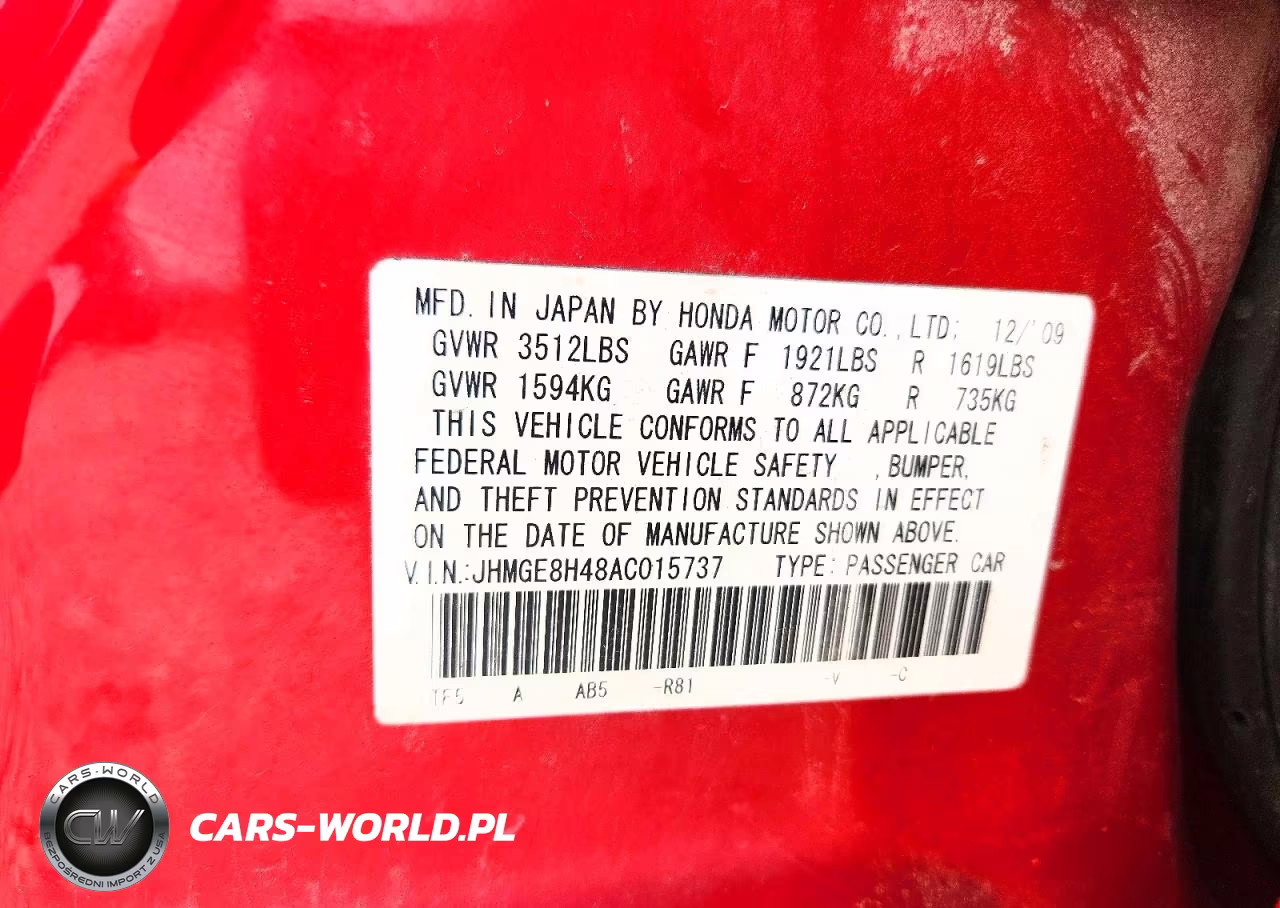 2010 Honda Fit Sport VIN:JHMGE8H48AC015737 - 13