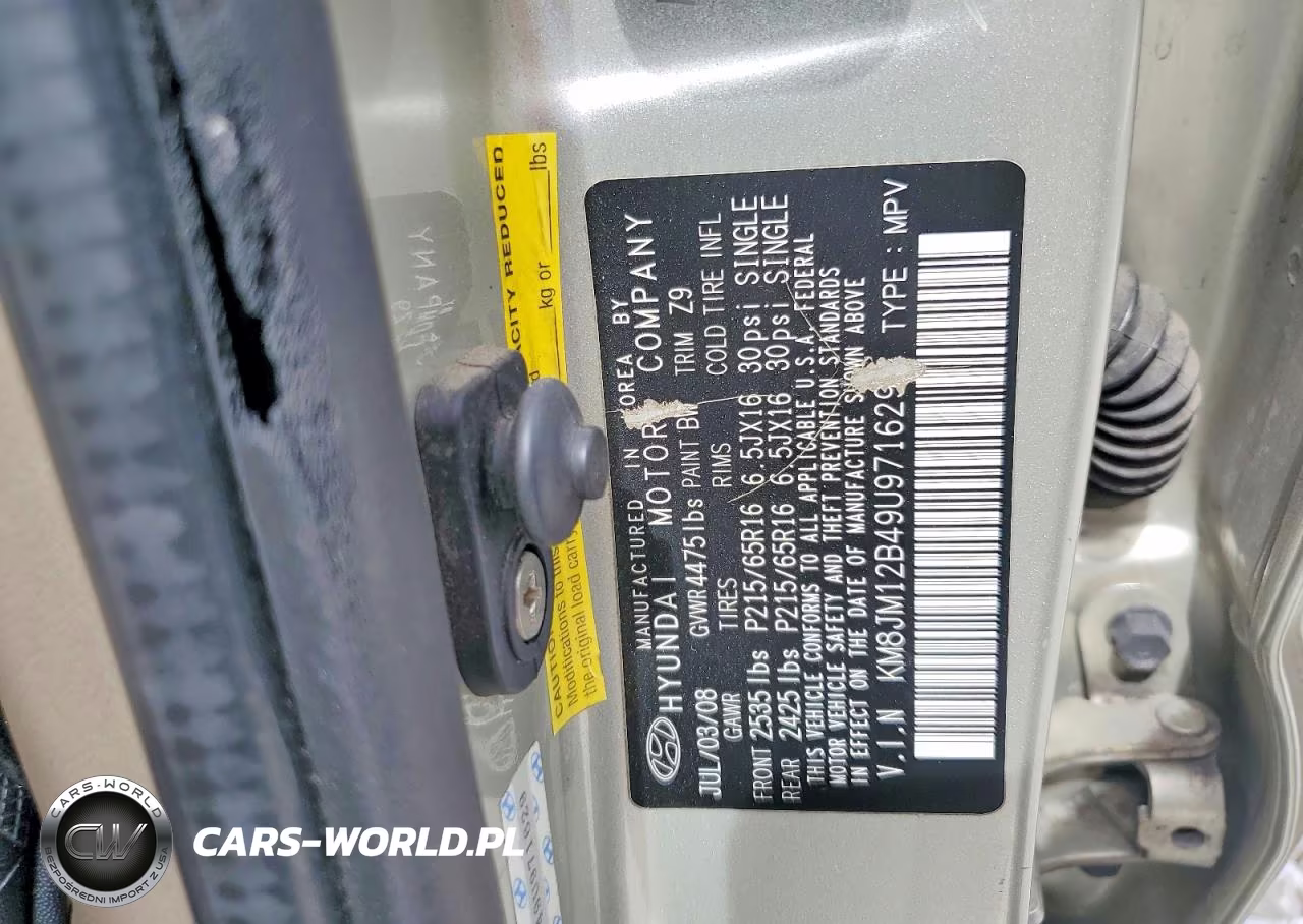 2009 Hyundai Tucson Gls VIN:KM8JM12B49U971629 - 13