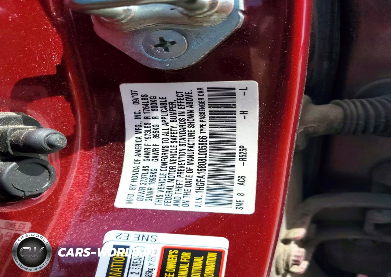2008 Honda Civic Ex VIN:1HGFA16808L005866 - 12