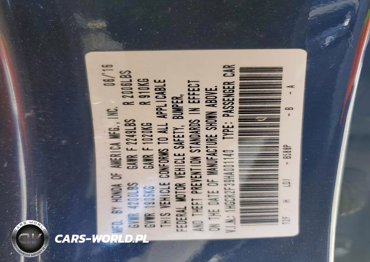 2017 Honda Accord Lx VIN:1HGCR2F39HA001140 - 12