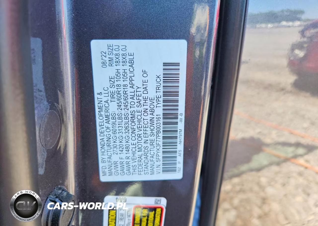 2023 Honda Ridgeline Rtl-E VIN:5FPYK3F77PB003161 - 12