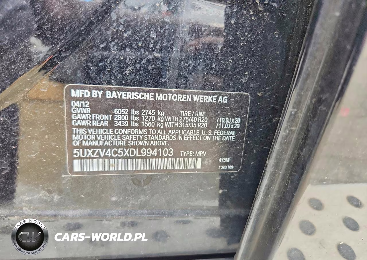 2013 BMW X5 xDrive35I VIN:5UXZV4C5XDL994103 - 13