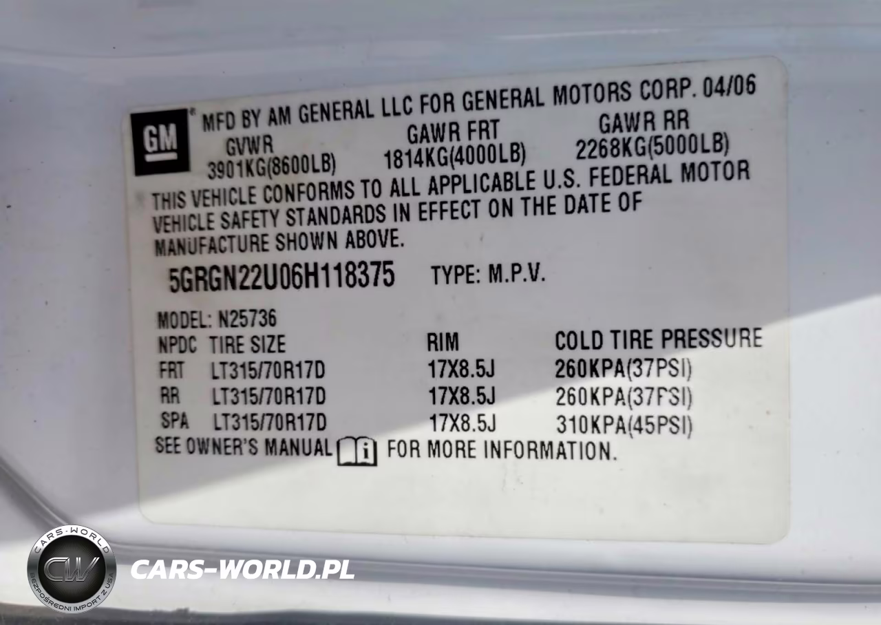 2006 Hummer H2 Sut VIN:5GRGN22U06H118375 - 12