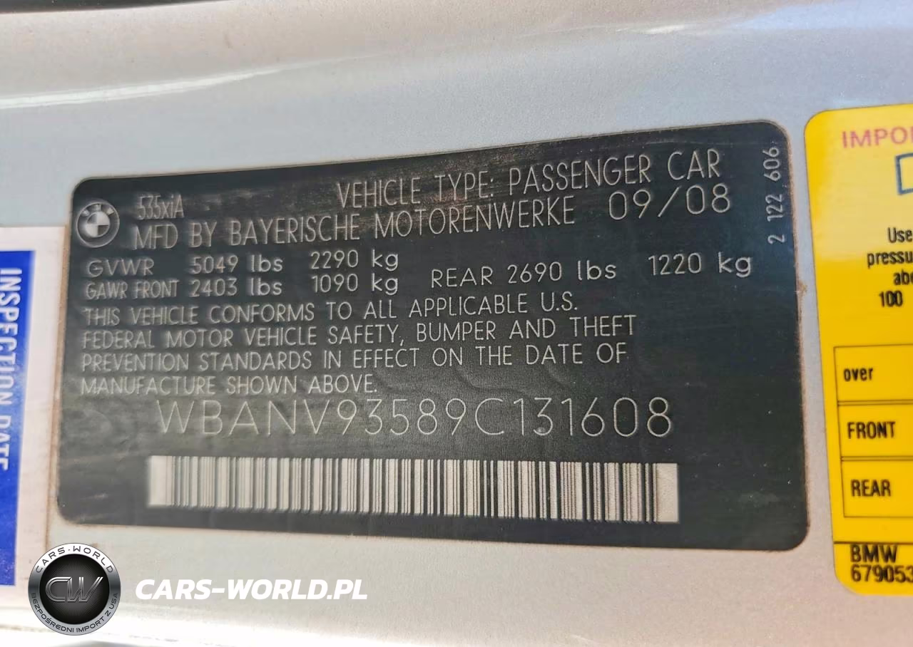 2009 BMW 535 Xi VIN:WBANV93589C131608 - 12