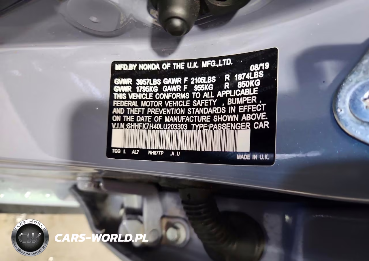 2020 Honda Civic Sport VIN:SHHFK7H40LU203303 - 12