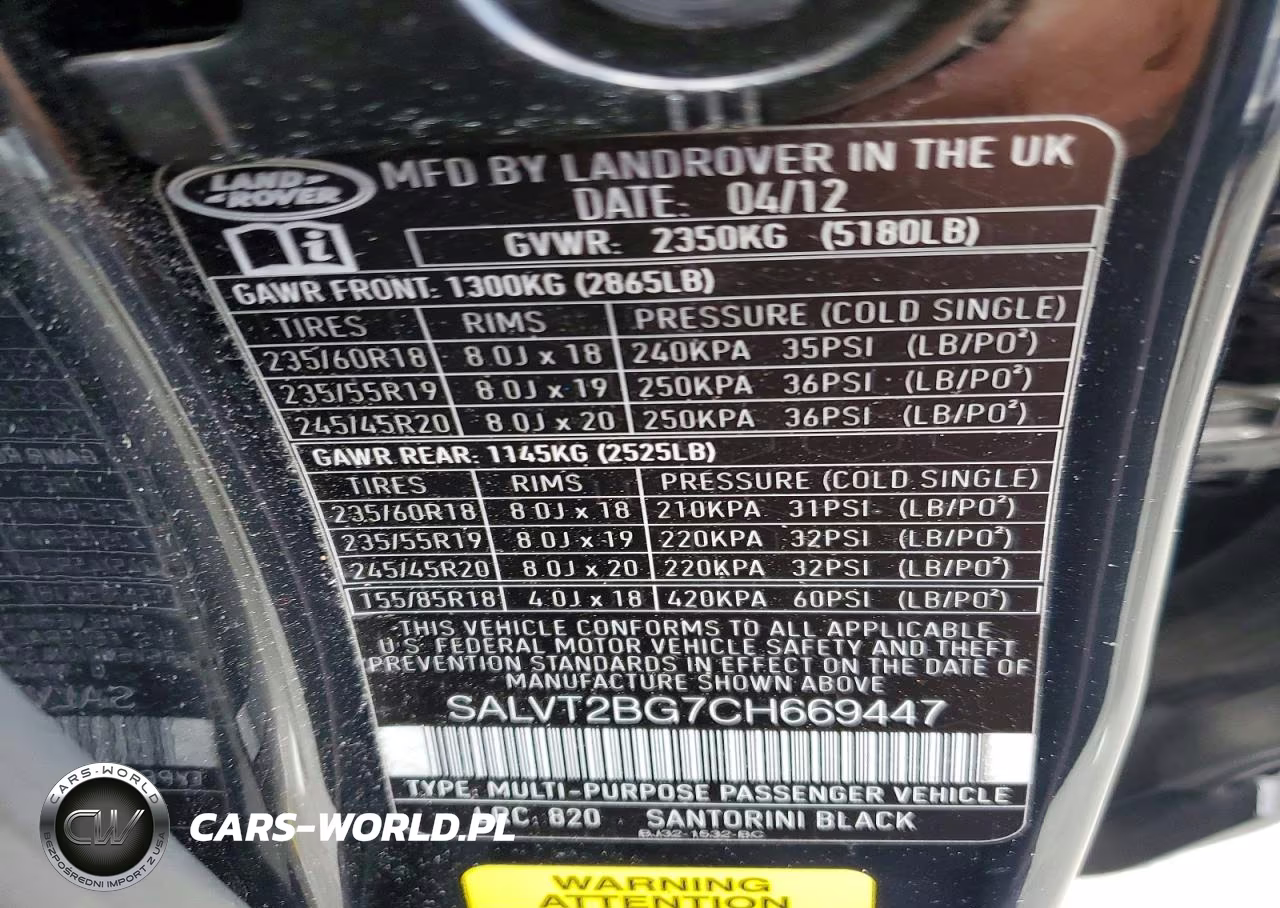 2012 Land Rover Range Rover Evoque Dynamic Premium VIN:SALVT2BG7CH669447 - 13
