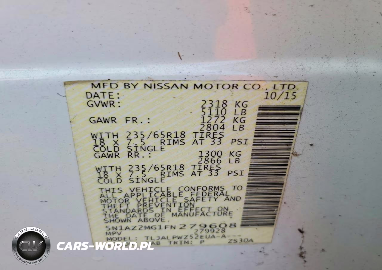 2015 Nissan Murano S VIN:5N1AZ2MG1FN279608 - 12