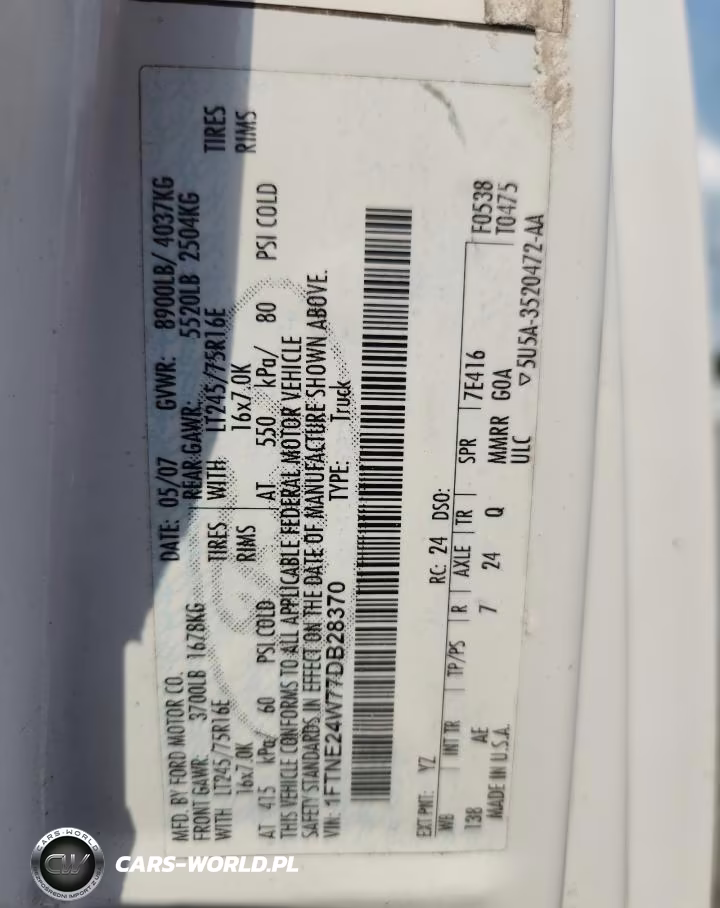 2007 Ford E250 Delivery Van VIN:1FTNE24W77DB28370 - 13