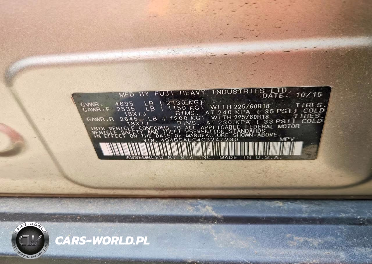 2016 Subaru Outback 2.5I Limited VIN:4S4BSALC4G3242230 - 12