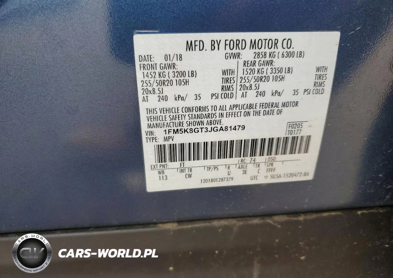 2018 Ford Explorer Sport VIN:1FM5K8GT3JGA81479 - 12