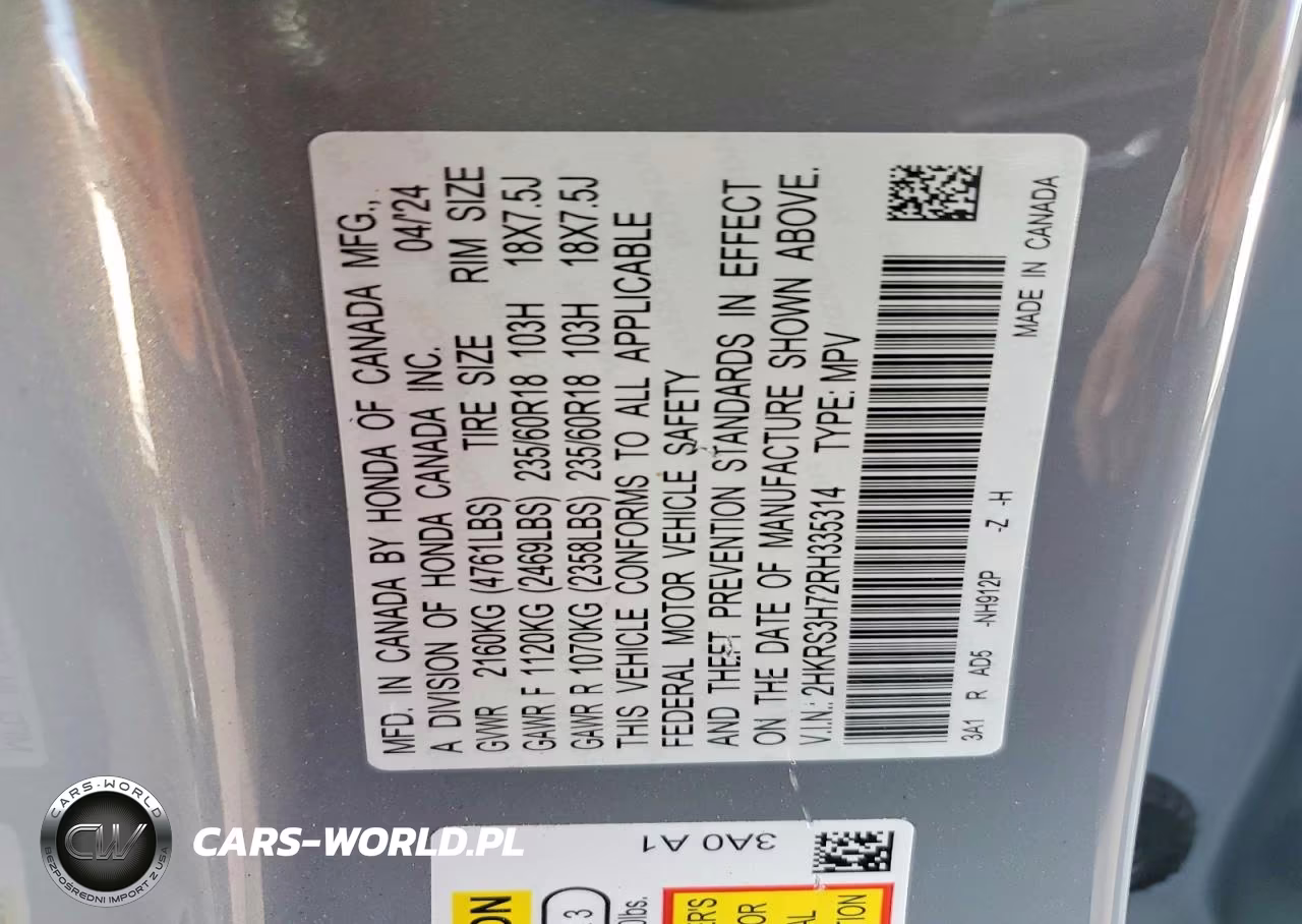2024 Honda Cr-V Exl VIN:2HKRS3H72RH335314 - 13