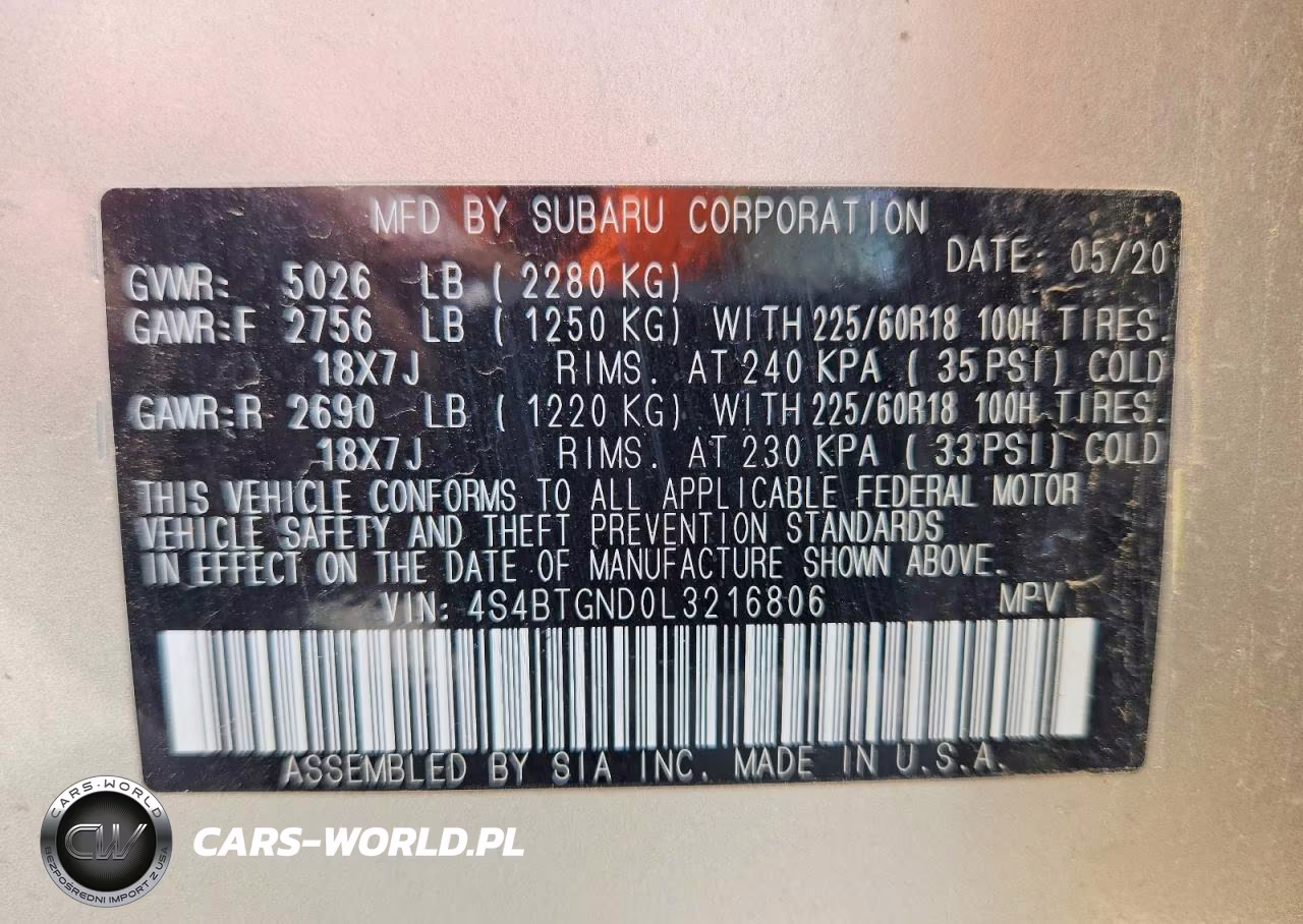 2020 Subaru Outback Limited Xt VIN:4S4BTGND0L3216806 - 14