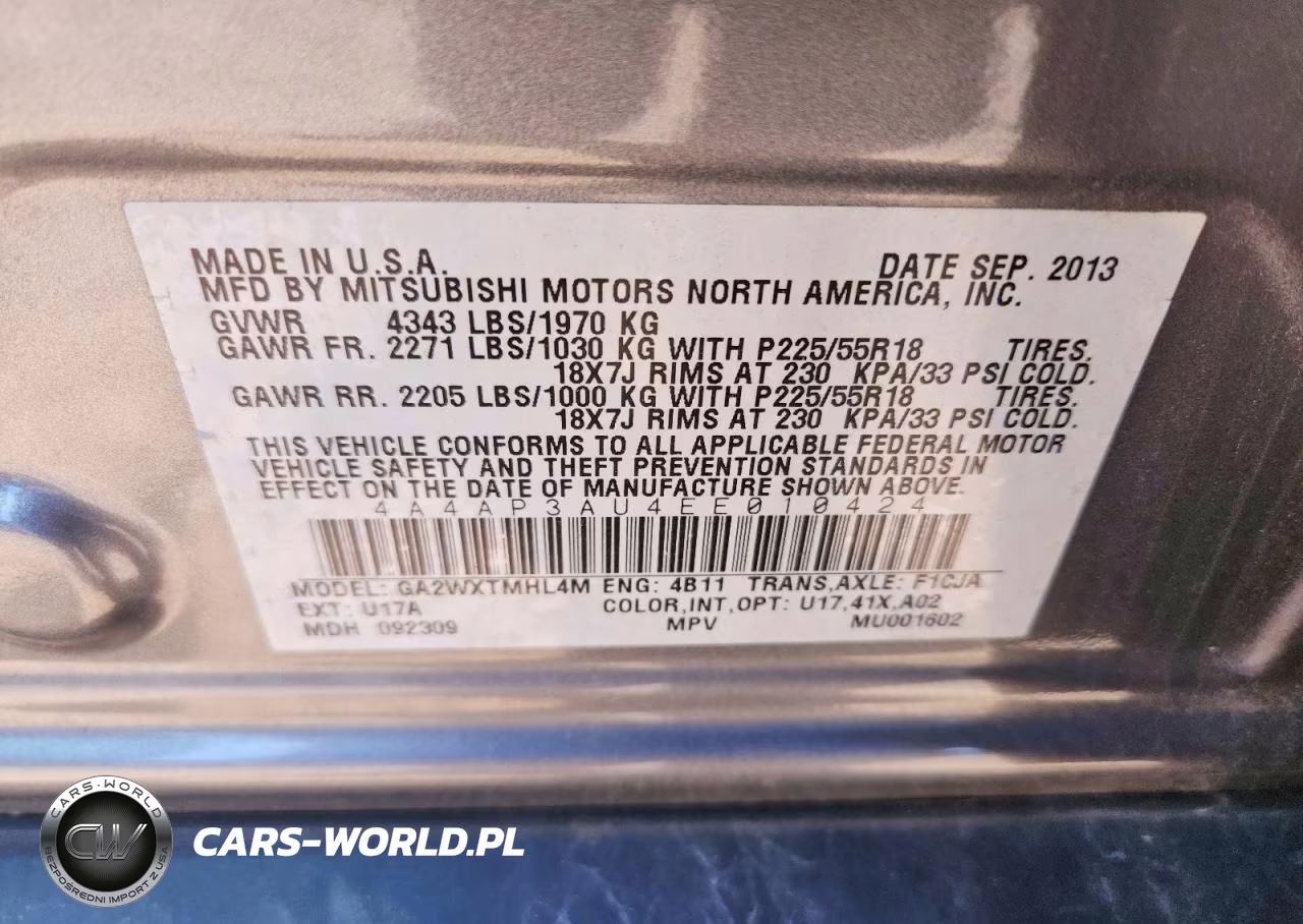 2014 Mitsubishi Outlander Sport Es VIN:4A4AP3AU4EE010424 - 13