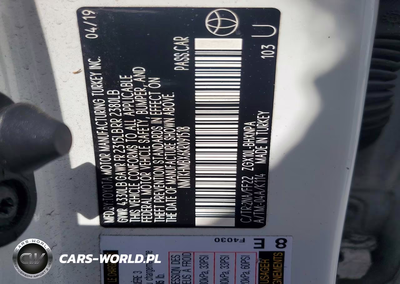 2019 Toyota C-Hr Xle VIN:NMTKHMBX6KR091518 - 13