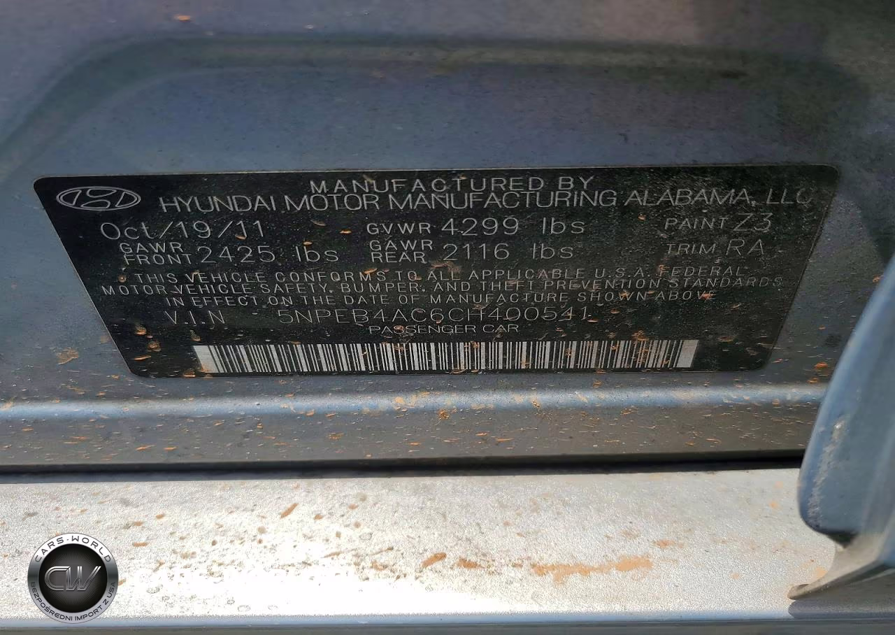 2012 Hyundai Sonata Gls VIN:5NPEB4AC6CH400541 - 12