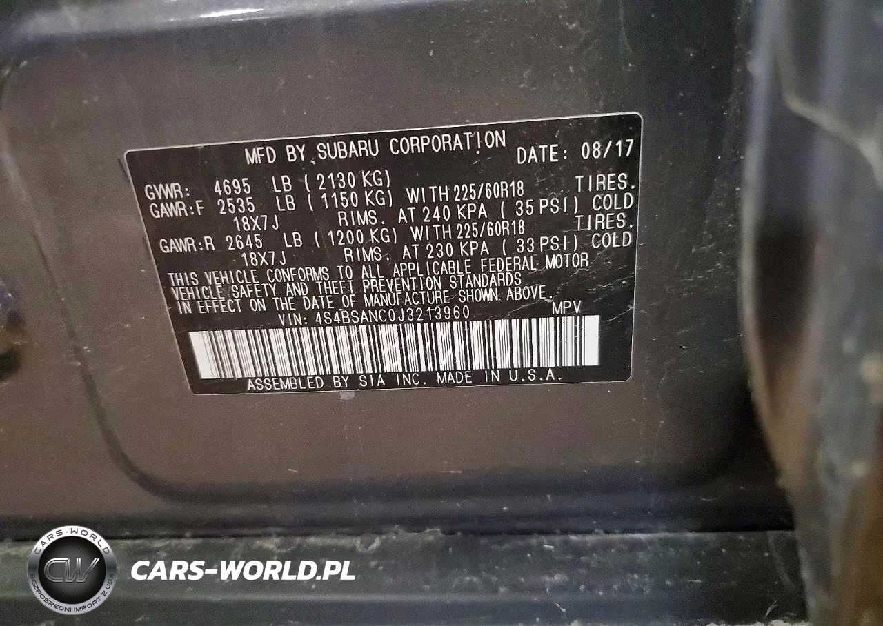 2018 Subaru Outback 2.5I Limited VIN:4S4BSANC0J3213960 - 13