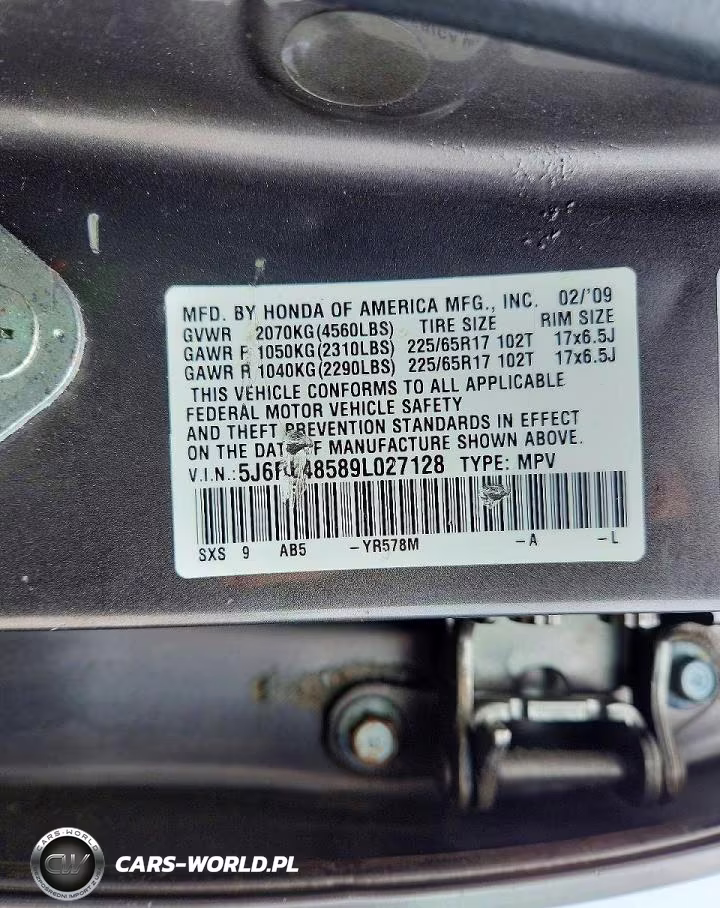 2009 Honda Cr-V Ex VIN:5J6RE48589L027128 - 13