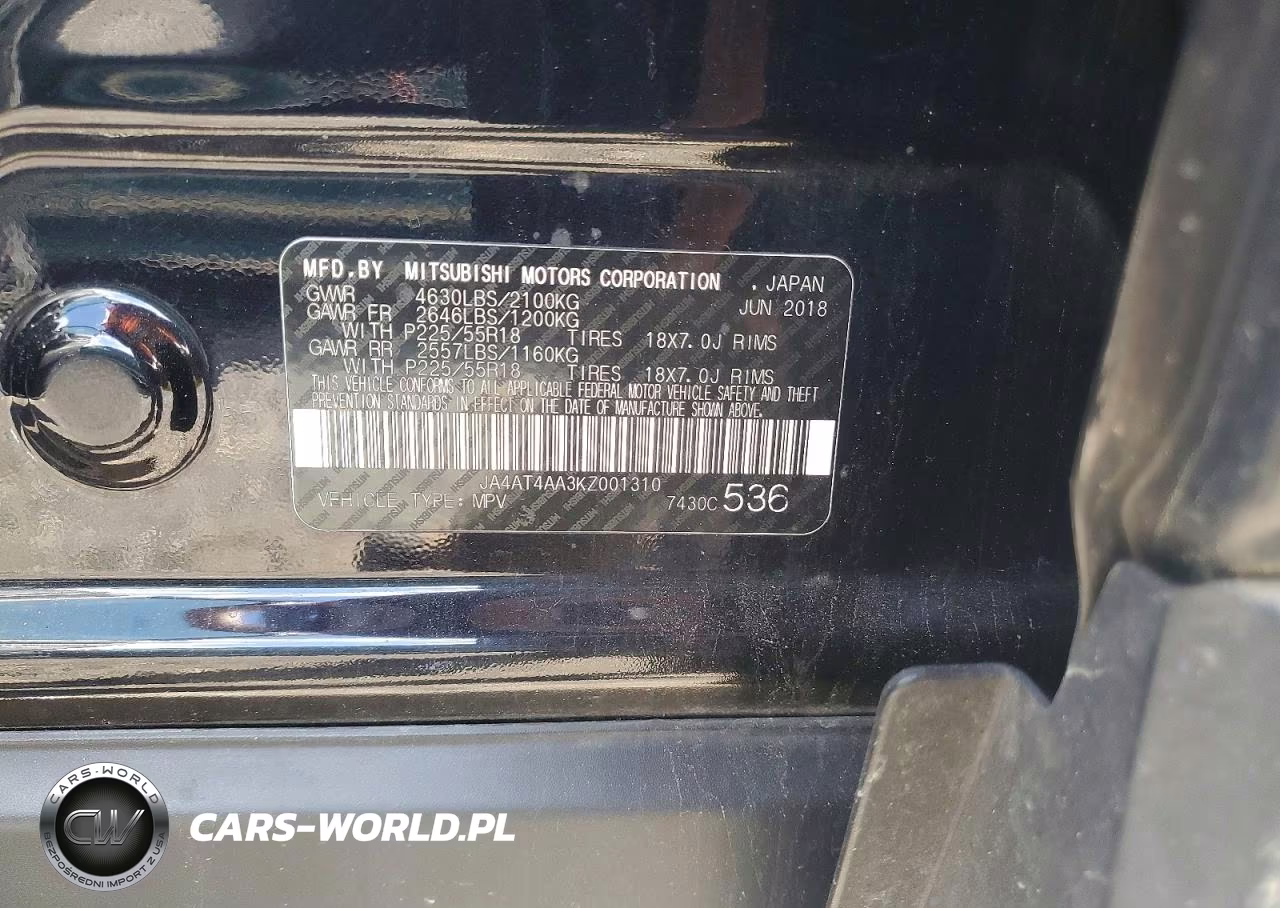 2019 Mitsubishi Eclipse Cross Le VIN:JA4AT4AA3KZ001310 - 12