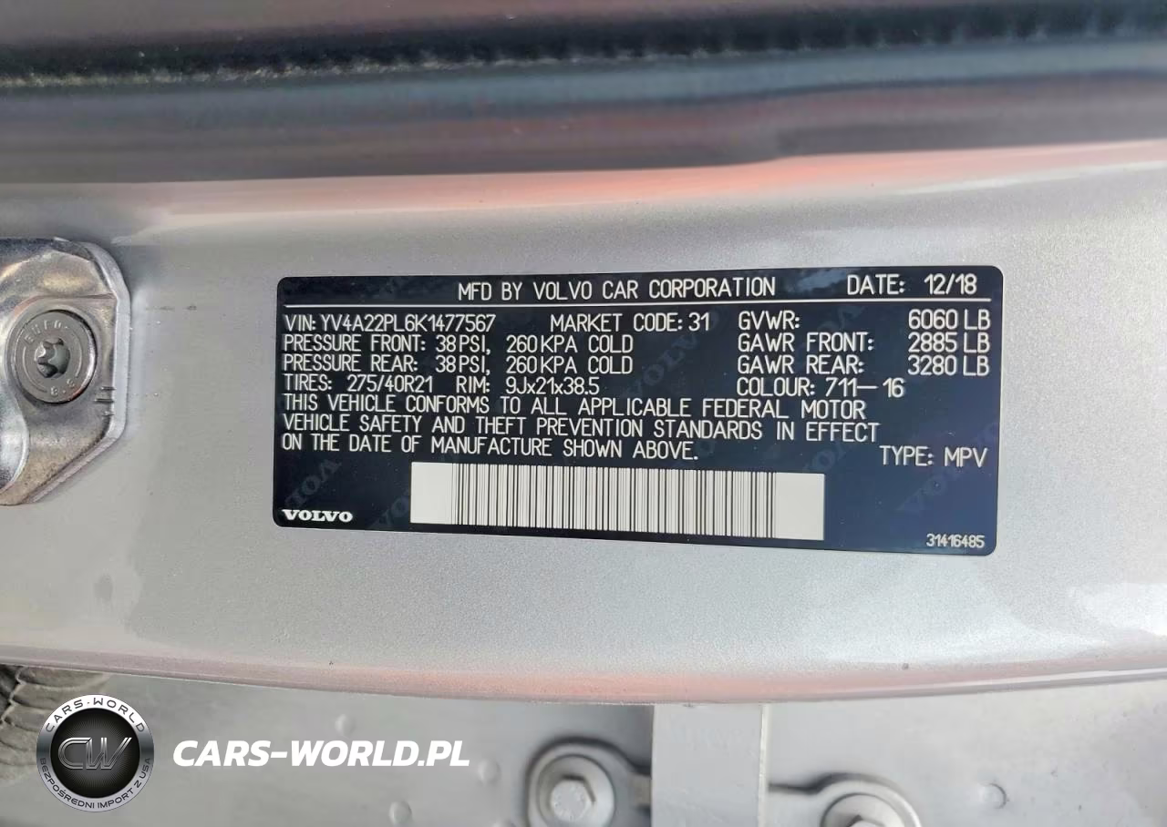 2019 Volvo Xc90 T6 Inscription VIN:YV4A22PL6K1477567 - 13