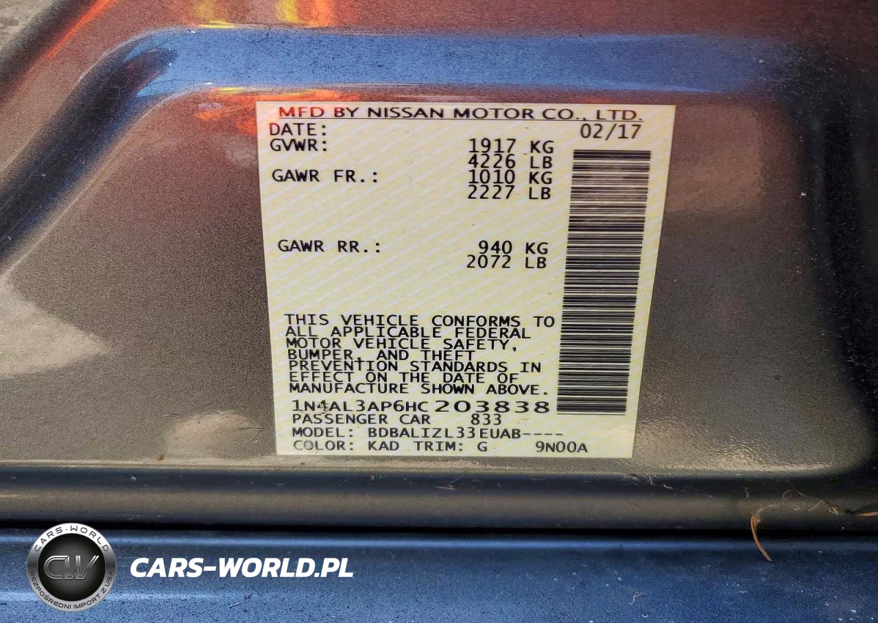 2017 Nissan Altima 2.5 Sv VIN:1N4AL3AP6HC203838 - 12