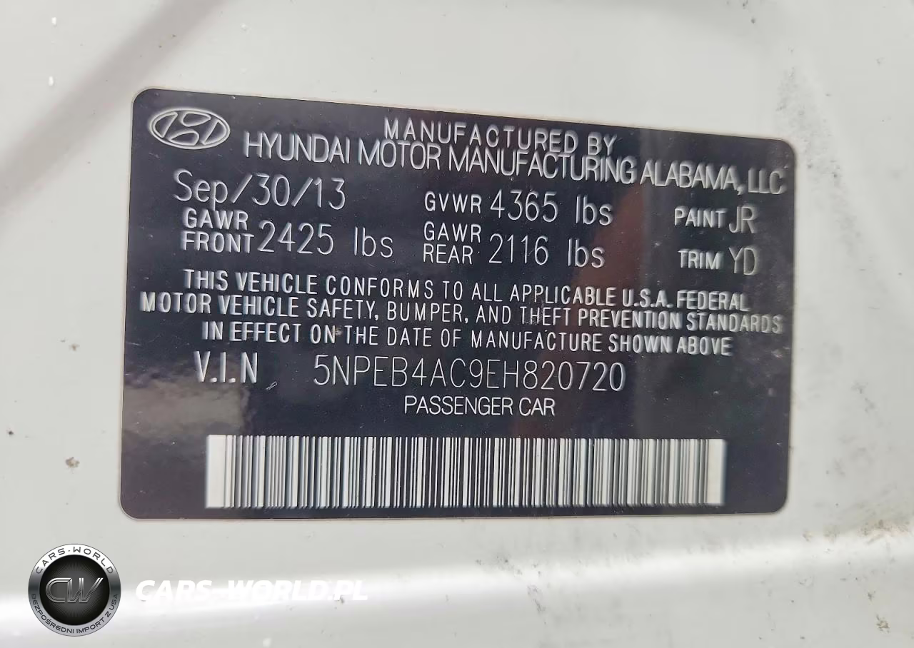 2014 Hyundai Sonata Gls VIN:5NPEB4AC9EH820720 - 12