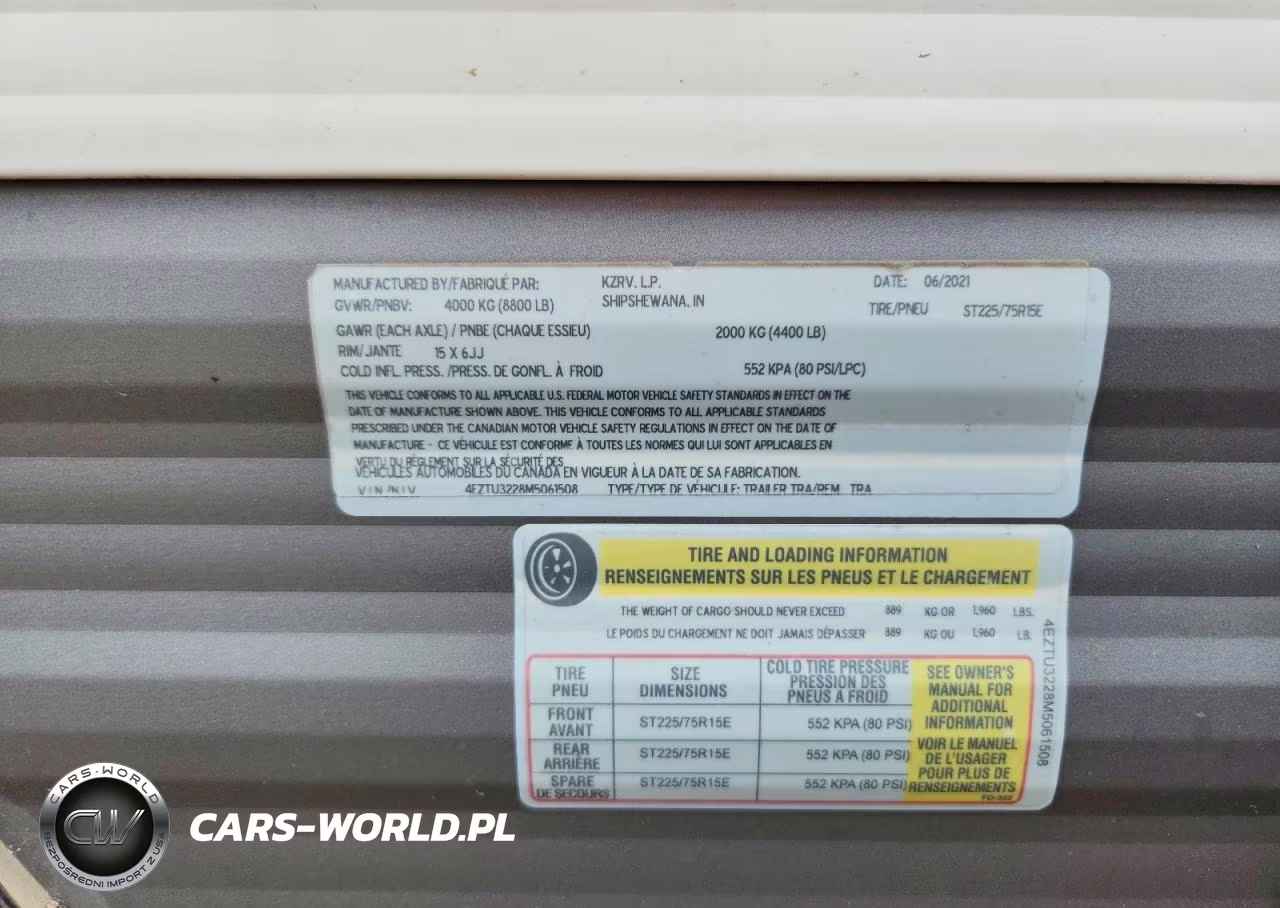 2021 Kz Rv Sportsmen Camper VIN:4EZTU3228M5061508 - 10