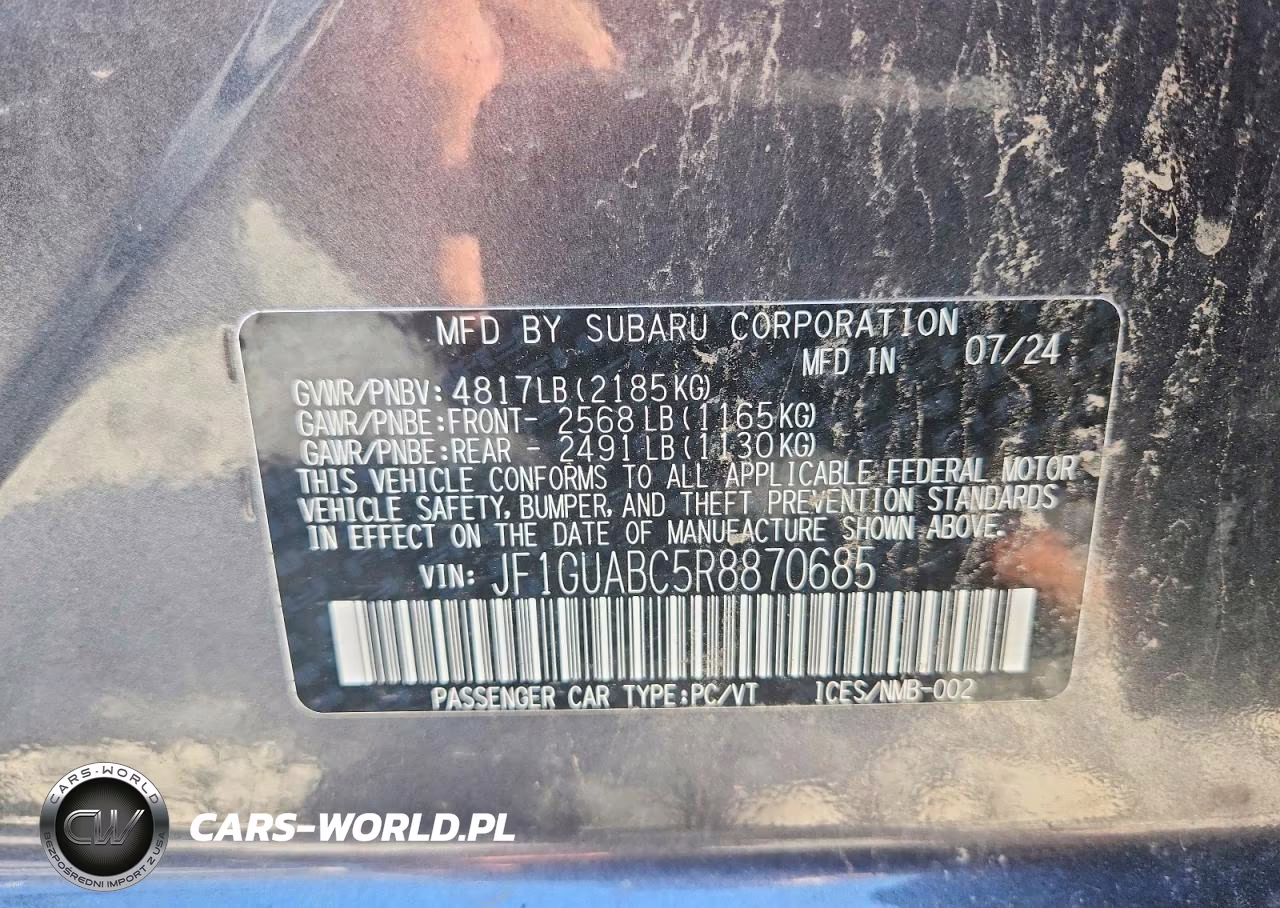 2024 Subaru Impreza VIN:JF1GUABC5R8870685 - 13