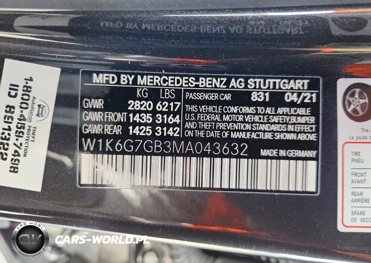 2021 Mercedes-Benz S 580 4Matic VIN:W1K6G7GB3MA043632 - 12
