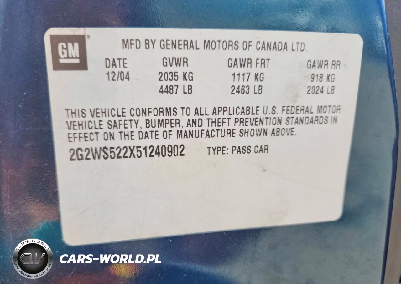 2005 Pontiac Grand Prix Gt VIN:2G2WS522X51240902 - 12