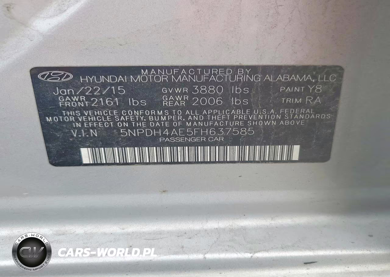 2015 Hyundai Elantra Se VIN:5NPDH4AE5FH637585 - 12